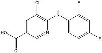 5-chloro-6-[(2,4-difluorophenyl)amino]pyridine-3-carboxylic acid 化学構造式