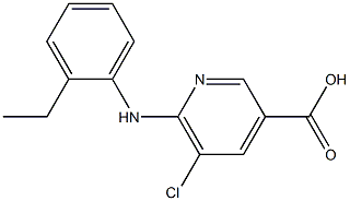 5-chloro-6-[(2-ethylphenyl)amino]pyridine-3-carboxylic acid 化学構造式