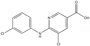5-chloro-6-[(3-chlorophenyl)amino]pyridine-3-carboxylic acid Struktur