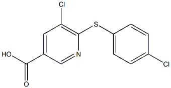 5-chloro-6-[(4-chlorophenyl)sulfanyl]pyridine-3-carboxylic acid Structure