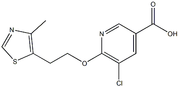 5-chloro-6-[2-(4-methyl-1,3-thiazol-5-yl)ethoxy]pyridine-3-carboxylic acid 结构式