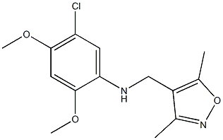 5-chloro-N-[(3,5-dimethyl-1,2-oxazol-4-yl)methyl]-2,4-dimethoxyaniline,,结构式