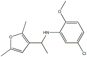 5-chloro-N-[1-(2,5-dimethylfuran-3-yl)ethyl]-2-methoxyaniline,,结构式