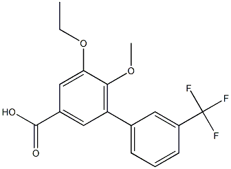 5-ethoxy-6-methoxy-3'-(trifluoromethyl)-1,1'-biphenyl-3-carboxylic acid Struktur