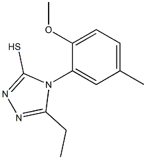 5-ethyl-4-(2-methoxy-5-methylphenyl)-4H-1,2,4-triazole-3-thiol,,结构式