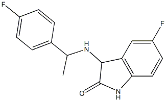 5-fluoro-3-{[1-(4-fluorophenyl)ethyl]amino}-2,3-dihydro-1H-indol-2-one|