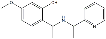 5-methoxy-2-(1-{[1-(pyridin-2-yl)ethyl]amino}ethyl)phenol Struktur