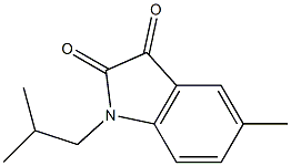 5-methyl-1-(2-methylpropyl)-2,3-dihydro-1H-indole-2,3-dione,,结构式