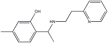 5-methyl-2-(1-{[2-(pyridin-2-yl)ethyl]amino}ethyl)phenol Struktur