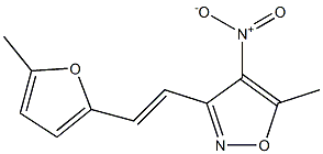 5-methyl-3-[(E)-2-(5-methyl-2-furyl)vinyl]-4-nitroisoxazole,,结构式