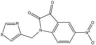 5-nitro-1-(1,3-thiazol-4-ylmethyl)-2,3-dihydro-1H-indole-2,3-dione,,结构式