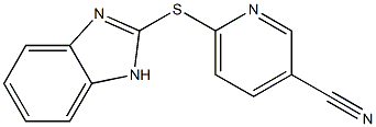6-(1H-1,3-benzodiazol-2-ylsulfanyl)pyridine-3-carbonitrile,,结构式
