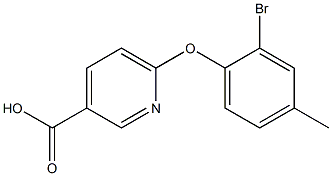 6-(2-bromo-4-methylphenoxy)pyridine-3-carboxylic acid 化学構造式