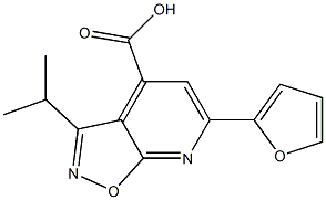 6-(2-furyl)-3-isopropylisoxazolo[5,4-b]pyridine-4-carboxylic acid Struktur