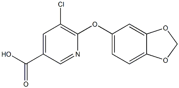 6-(2H-1,3-benzodioxol-5-yloxy)-5-chloropyridine-3-carboxylic acid|