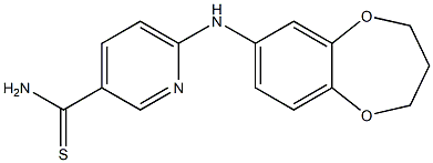 6-(3,4-dihydro-2H-1,5-benzodioxepin-7-ylamino)pyridine-3-carbothioamide,,结构式
