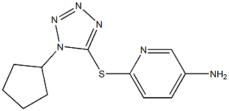 6-[(1-cyclopentyl-1H-1,2,3,4-tetrazol-5-yl)sulfanyl]pyridin-3-amine,,结构式