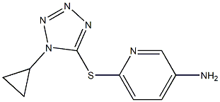 6-[(1-cyclopropyl-1H-1,2,3,4-tetrazol-5-yl)sulfanyl]pyridin-3-amine 结构式