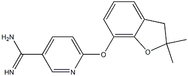 6-[(2,2-dimethyl-2,3-dihydro-1-benzofuran-7-yl)oxy]pyridine-3-carboximidamide 结构式