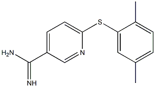 6-[(2,5-dimethylphenyl)sulfanyl]pyridine-3-carboximidamide 结构式