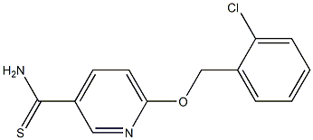 6-[(2-chlorophenyl)methoxy]pyridine-3-carbothioamide,,结构式