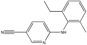 6-[(2-ethyl-6-methylphenyl)amino]pyridine-3-carbonitrile 化学構造式