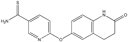 6-[(2-oxo-1,2,3,4-tetrahydroquinolin-6-yl)oxy]pyridine-3-carbothioamide 化学構造式
