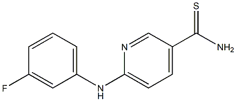 6-[(3-fluorophenyl)amino]pyridine-3-carbothioamide 结构式
