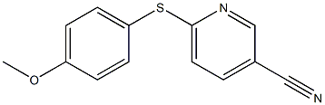 6-[(4-methoxyphenyl)sulfanyl]pyridine-3-carbonitrile,,结构式