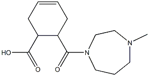 6-[(4-methyl-1,4-diazepan-1-yl)carbonyl]cyclohex-3-ene-1-carboxylic acid 化学構造式