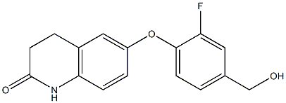 6-[2-fluoro-4-(hydroxymethyl)phenoxy]-1,2,3,4-tetrahydroquinolin-2-one 化学構造式