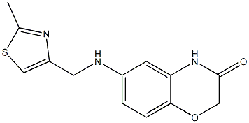 6-{[(2-methyl-1,3-thiazol-4-yl)methyl]amino}-3,4-dihydro-2H-1,4-benzoxazin-3-one,,结构式