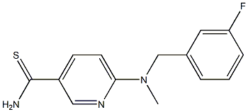 6-{[(3-fluorophenyl)methyl](methyl)amino}pyridine-3-carbothioamide 结构式