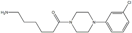 6-amino-1-[4-(3-chlorophenyl)piperazin-1-yl]hexan-1-one,,结构式