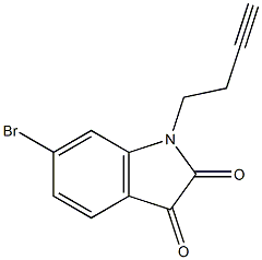 6-bromo-1-(but-3-yn-1-yl)-2,3-dihydro-1H-indole-2,3-dione Struktur