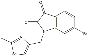 6-bromo-1-[(2-methyl-1,3-thiazol-4-yl)methyl]-2,3-dihydro-1H-indole-2,3-dione 化学構造式