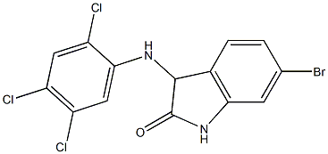 6-bromo-3-[(2,4,5-trichlorophenyl)amino]-2,3-dihydro-1H-indol-2-one,,结构式