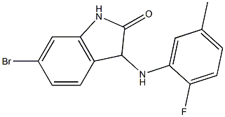 6-bromo-3-[(2-fluoro-5-methylphenyl)amino]-2,3-dihydro-1H-indol-2-one Struktur