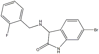 6-bromo-3-{[(2-fluorophenyl)methyl]amino}-2,3-dihydro-1H-indol-2-one 化学構造式