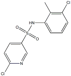 6-chloro-N-(3-chloro-2-methylphenyl)pyridine-3-sulfonamide Struktur