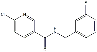 6-chloro-N-[(3-fluorophenyl)methyl]pyridine-3-carboxamide,,结构式