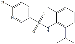 6-chloro-N-[2-methyl-6-(propan-2-yl)phenyl]pyridine-3-sulfonamide,,结构式