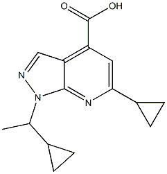 6-cyclopropyl-1-(1-cyclopropylethyl)-1H-pyrazolo[3,4-b]pyridine-4-carboxylic acid