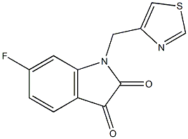 6-fluoro-1-(1,3-thiazol-4-ylmethyl)-2,3-dihydro-1H-indole-2,3-dione,,结构式