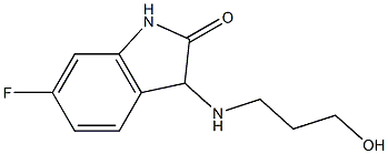 6-fluoro-3-[(3-hydroxypropyl)amino]-2,3-dihydro-1H-indol-2-one 结构式