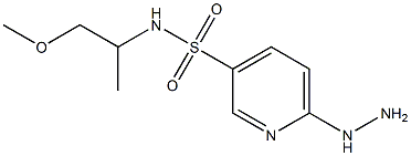 6-hydrazinyl-N-(1-methoxypropan-2-yl)pyridine-3-sulfonamide Struktur