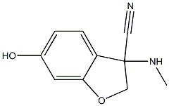 6-hydroxy-3-(methylamino)-2,3-dihydro-1-benzofuran-3-carbonitrile,,结构式
