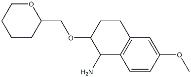 6-methoxy-2-(oxan-2-ylmethoxy)-1,2,3,4-tetrahydronaphthalen-1-amine Struktur