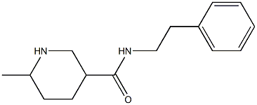 6-methyl-N-(2-phenylethyl)piperidine-3-carboxamide 化学構造式