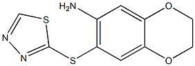 7-(1,3,4-thiadiazol-2-ylsulfanyl)-2,3-dihydro-1,4-benzodioxin-6-amine 化学構造式